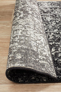 Aurora Scape Charcoal Transitional Runner Rug