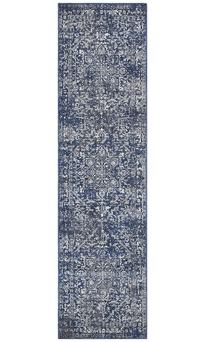 Aurora Contrast Navy Transitional Runner Rug