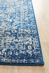 Aurora Contrast Navy Transitional Runner Rug