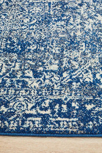 Aurora Contrast Navy Transitional Runner Rug