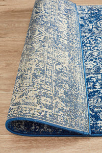 Aurora Contrast Navy Transitional Runner Rug