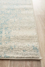 Aurora Glacier White Blue Transitional Runner Rug