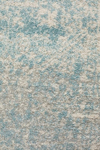 Aurora Glacier White Blue Transitional Runner Rug