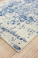 Aurora Horizon White Navy Transitional Runner Rug