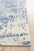 Aurora Horizon White Navy Transitional Runner Rug