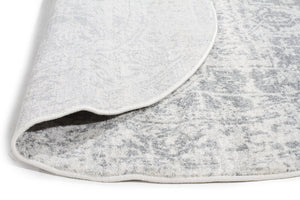 Evoke Dream White Silver Transitional Round Rug