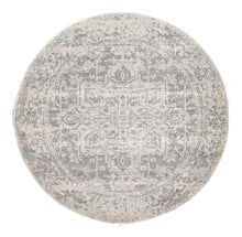 Evoke Dream White Silver Transitional Round Rug