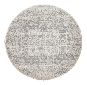 Evoke Dream White Silver Transitional Round Rug