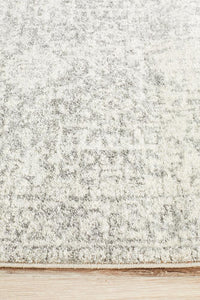 Aurora Dream White Silver Transitional Runner Rug