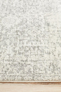 Aurora Dream White Silver Transitional Runner Rug