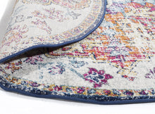 Evoke Carnival White Transitional Round Rug