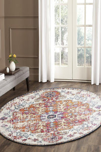 Evoke Carnival White Transitional Round Rug