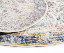 Evoke Peacock Ivory Transitional Round Rug