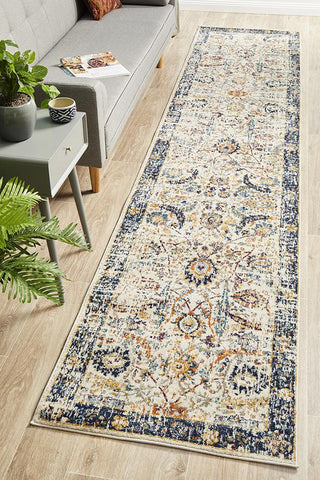 Aurora Peacock Ivory Transitional Runner Rug