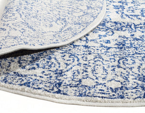 Evoke Frost Blue Transitional Round Rug