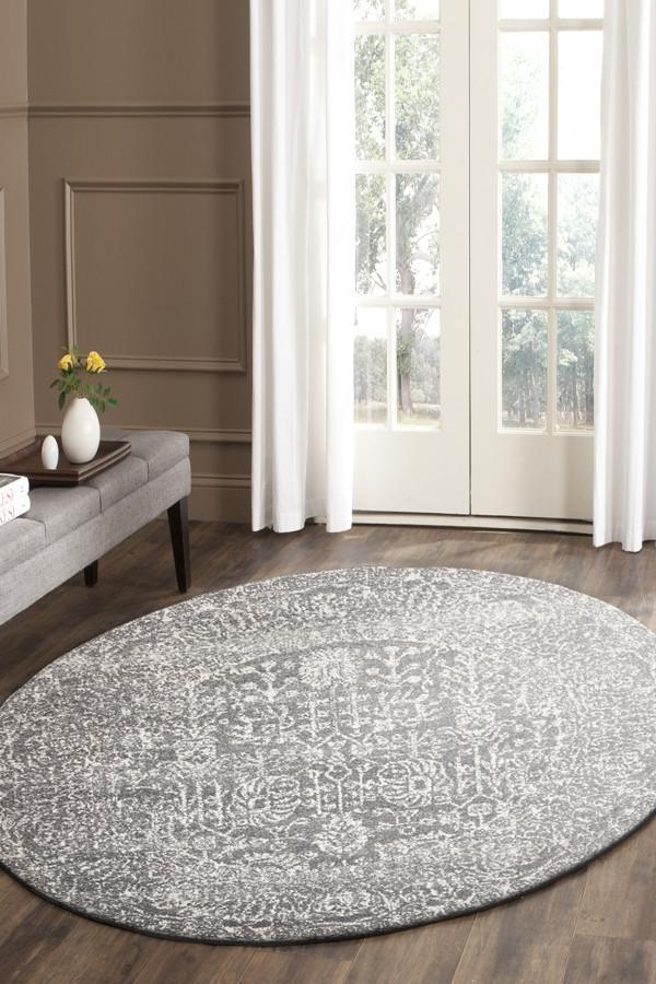 Evoke Homage Grey Transitional Round Rug