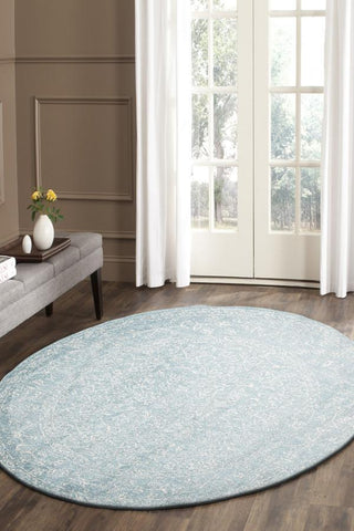 Evoke Depth Blue Transitional Round Rug