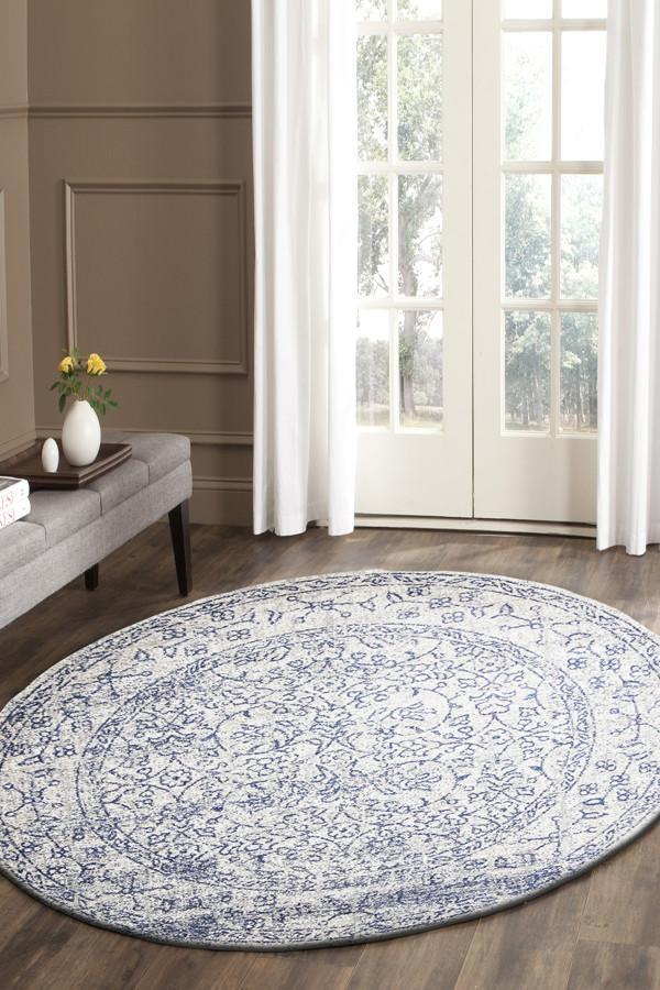 Evoke Whisper White Transitional Round Rug