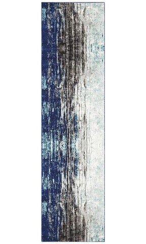 Aurora Transpose Blue Transitional Runner Rug