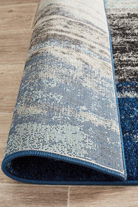 Aurora Transpose Blue Transitional Runner Rug