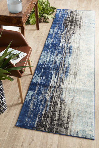 Aurora Transpose Blue Transitional Runner Rug