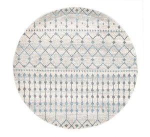 Evoke Slate White Transitional Round Rug