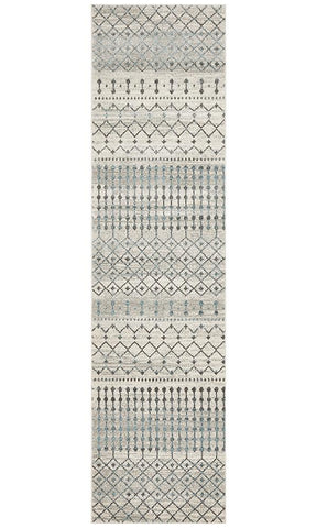 Aurora Slate White Transitional Runner Rug