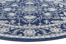 Evoke Release Navy Transitional Round Rug