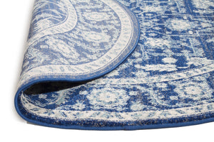 Evoke Release Navy Transitional Round Rug