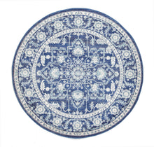 Evoke Release Navy Transitional Round Rug