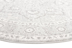 Evoke Silver Flower Transitional Round Rug