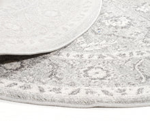 Evoke Silver Flower Transitional Round Rug