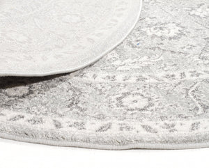 Evoke Silver Flower Transitional Round Rug