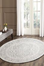 Evoke Silver Flower Transitional Round Rug