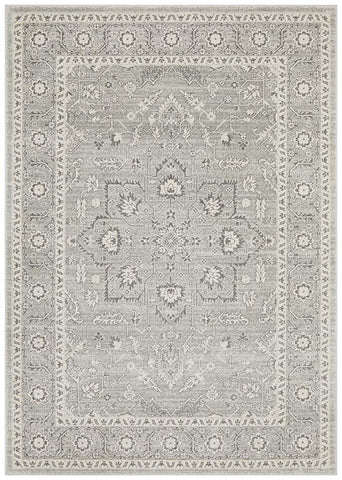 Aurora Silver Flower Transitional Rug