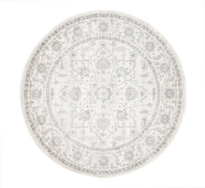 Evoke Winter White Transitional Round Rug