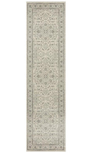 Aurora Silver Flower Transitional Runner Rug