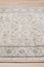 Aurora Silver Flower Transitional Runner Rug