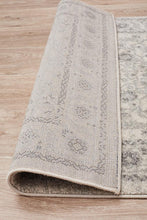 Aurora Silver Flower Transitional Runner Rug