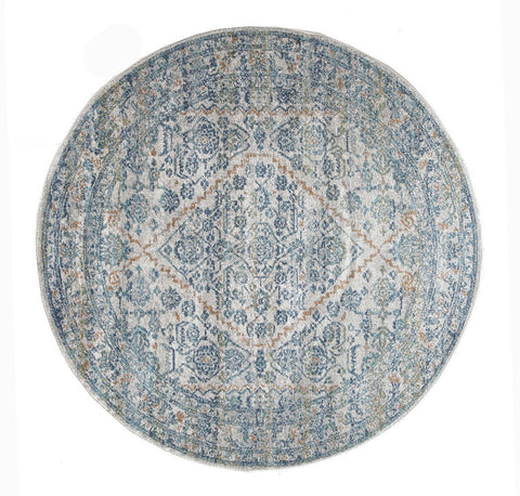 Evoke Duality Silver Transitional Round Rug