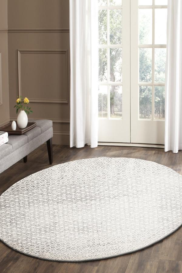 Evoke Diamond Grey Transitional Round Rug