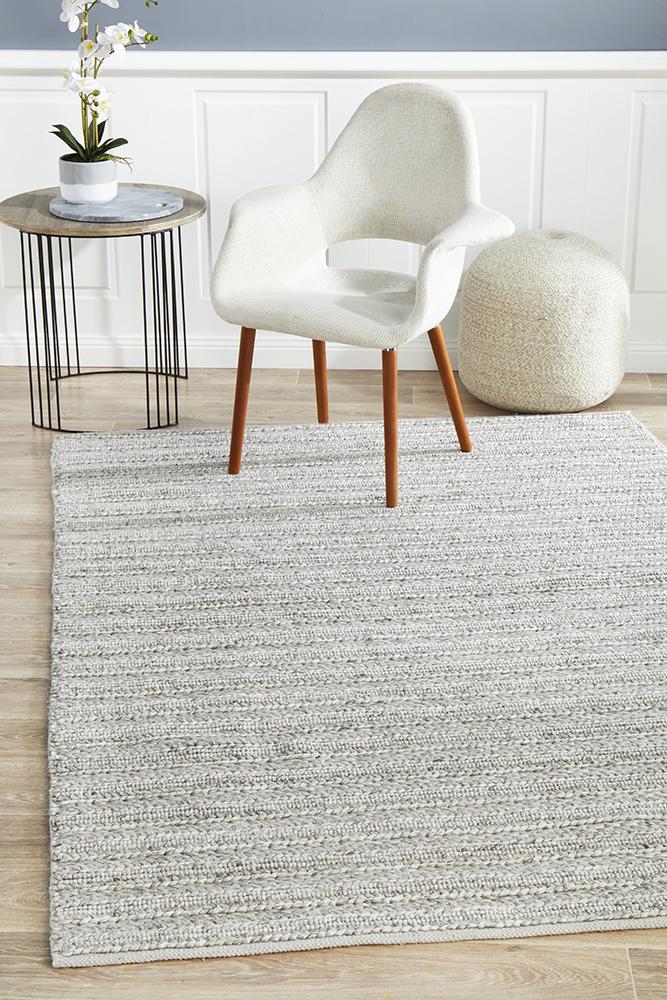 Sahara Hand Woven Silver Rug