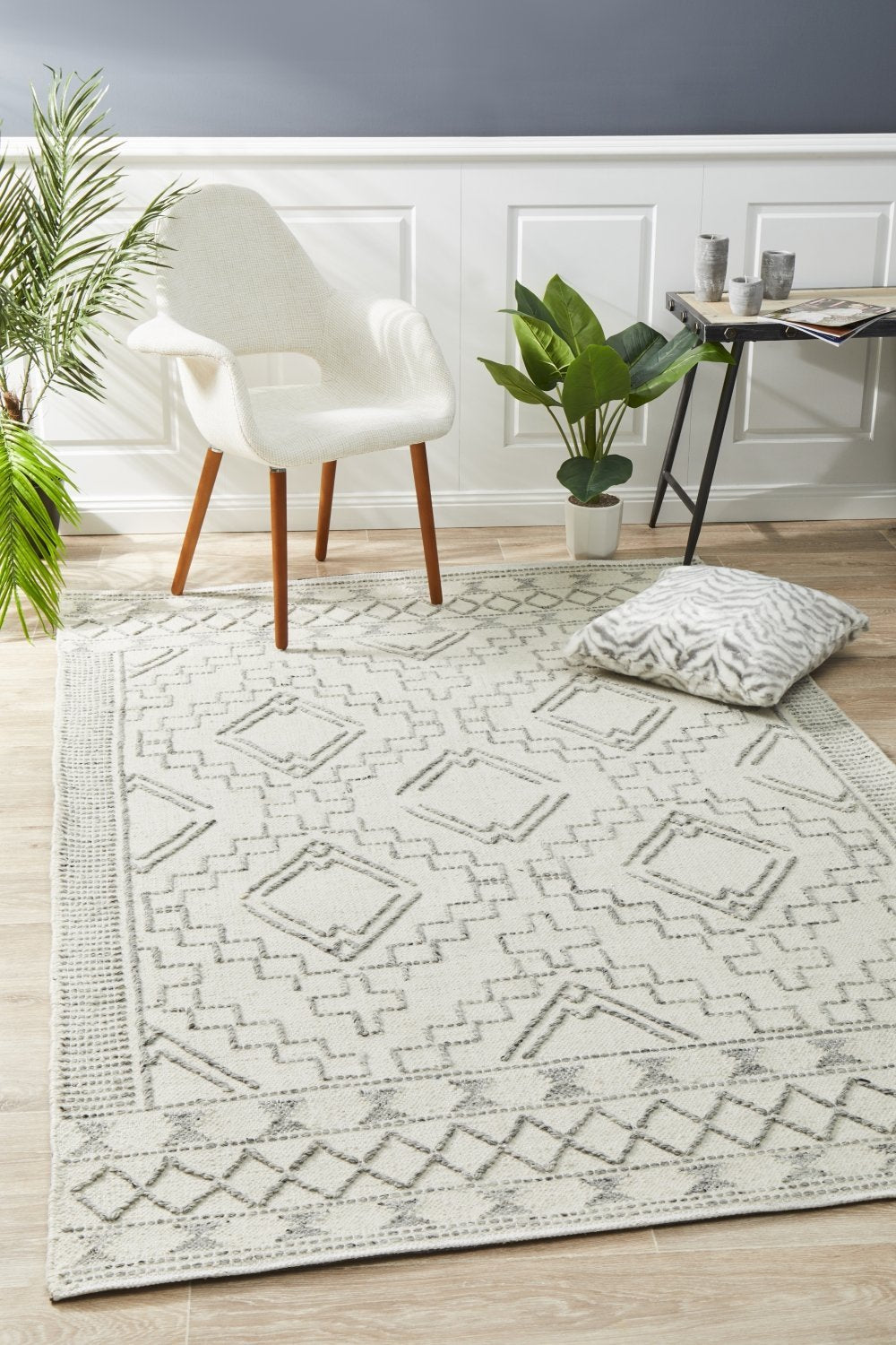 Tulum Beach Bohemian Chic Ivory Rug