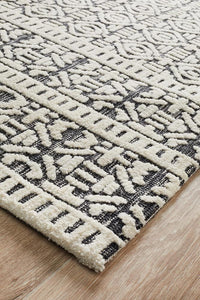 Roma Adonis Ivory Black Rug