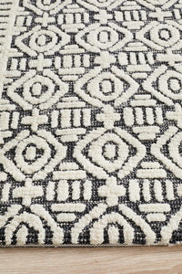 Roma Adonis Ivory Black Rug