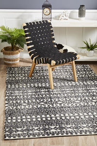 Roma Yasmin Ivory Black Rug