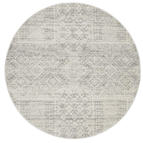 Mirage Zelda Silver Grey Round Rug