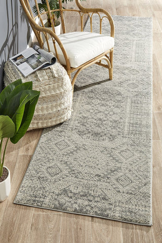 Atena Zelda Silver Grey Runner Rug