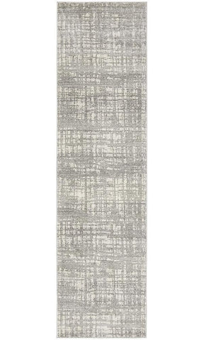 Atena Modern Silver Grey Runner Rug