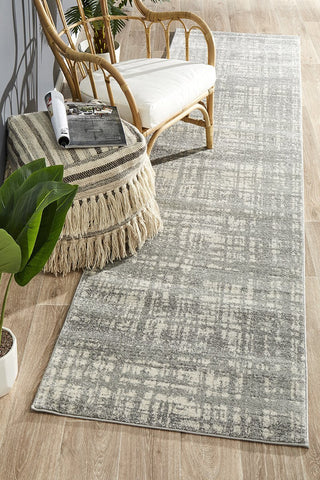 Atena Modern Silver Grey Runner Rug